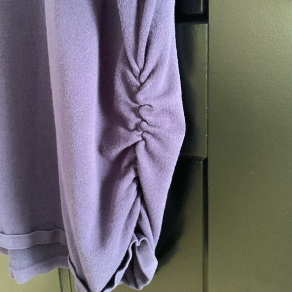 Lane Bryant Purple Long Sleeve Cowl-Neck Sweater. Side Ruching. Size 22/24. - Picture 3 of 10